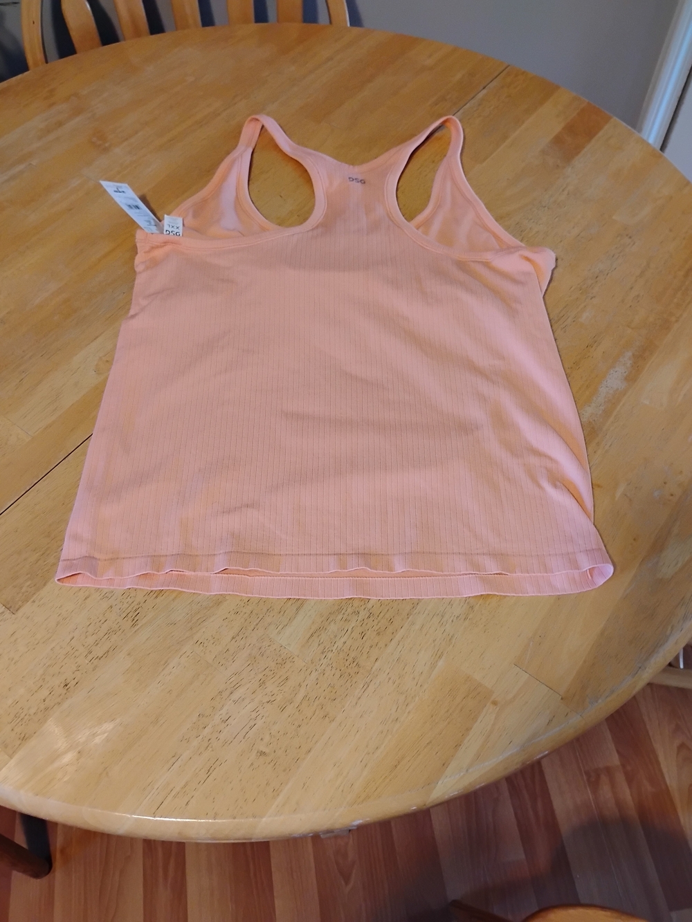 Women’s Ribbed Racerback Tank Top - Peach - Picture 2 of 2